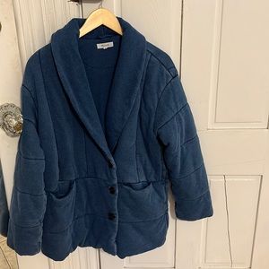 Madewell Indigo Terry Sweatshirt Puffer Coat Size M